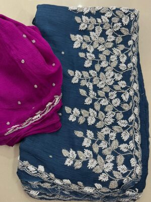 Exclusive Party Wear Chinnon Sarees (50)