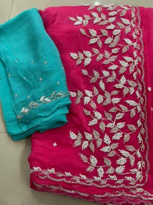 Exclusive Party Wear Chinnon Sarees (55)
