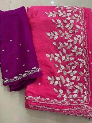 Exclusive Party Wear Chinnon Sarees (56)