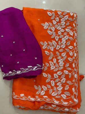 Exclusive Party Wear Chinnon Sarees (57)