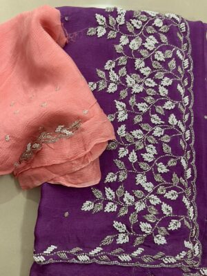 Exclusive Party Wear Chinnon Sarees (7)