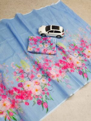 Fancy Linen Floral Sarees With Price (11)