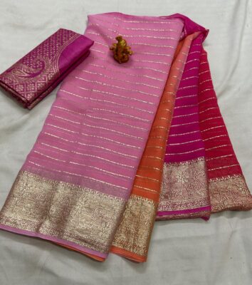 Georgette Viscose Sarees With Blouse (1)