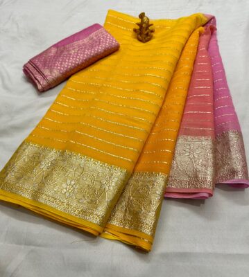 Georgette Viscose Sarees With Blouse (4)