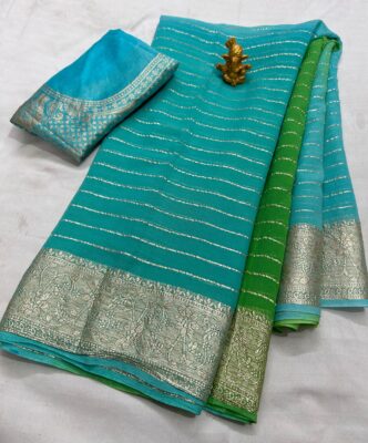 Georgette Viscose Sarees With Blouse (6)
