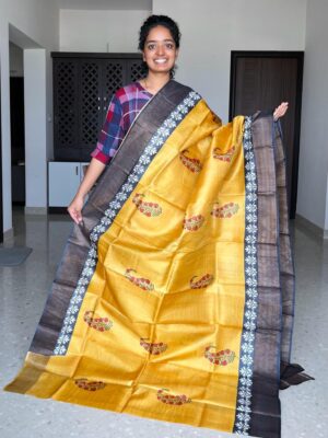 Latest Tussar Silk Printed Sarees (13)