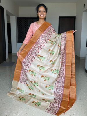 Latest Tussar Silk Printed Sarees (17)