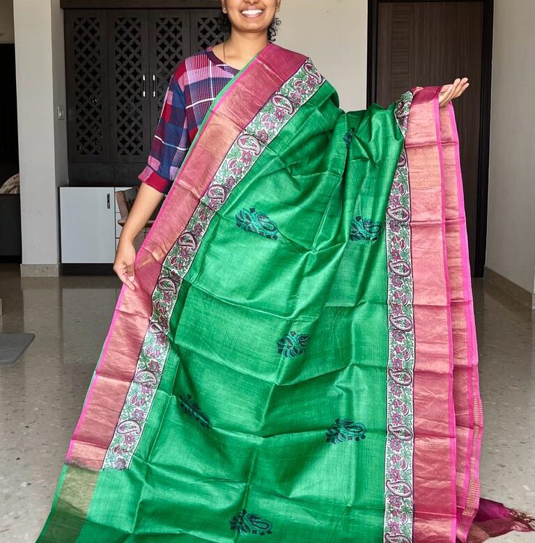 Latest Tussar Silk Printed Sarees (21)