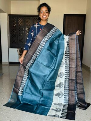 Latest Tussar Silk Printed Sarees (24)