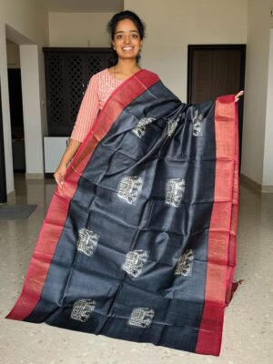 Latest Tussar Silk Printed Sarees (27)