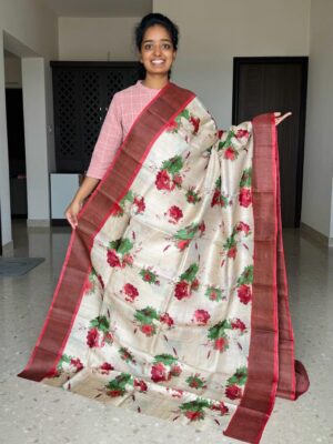 Latest Tussar Silk Printed Sarees (32)