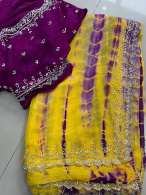 Pure Chinnon Sarees With Handwork (11)