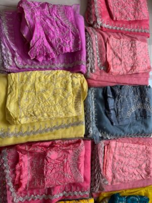 Pure Chinnon Sarees With Handwork (12)