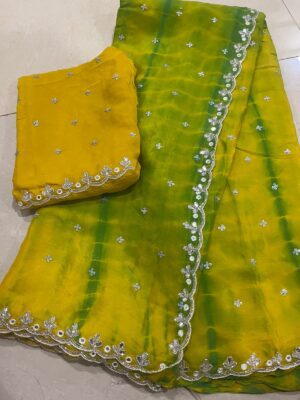 Pure Chinnon Sarees With Handwork (13)
