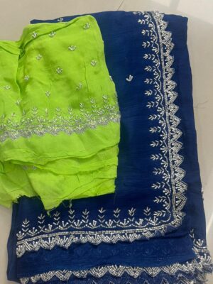 Pure Chinnon Sarees With Handwork (16)