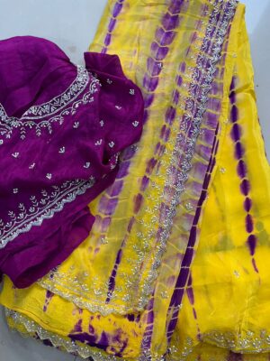 Pure Chinnon Sarees With Handwork (22)