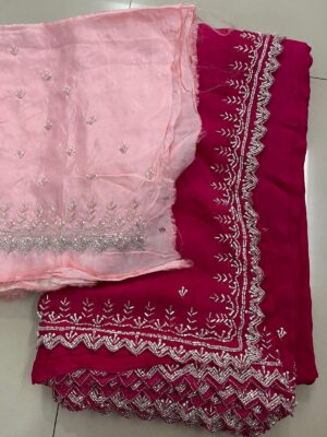 Pure Chinnon Sarees With Handwork (25)