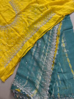 Pure Chinnon Sarees With Handwork (30)