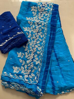 Pure Chinnon Sarees With Handwork (33)