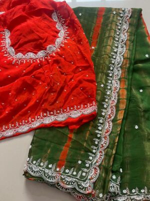Pure Chinnon Sarees With Handwork (38)