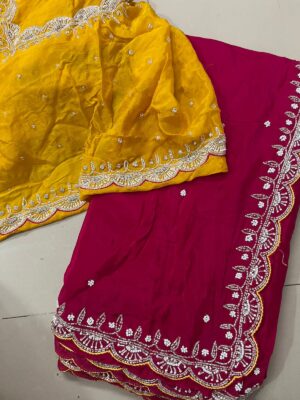 Pure Chinnon Sarees With Handwork (4)