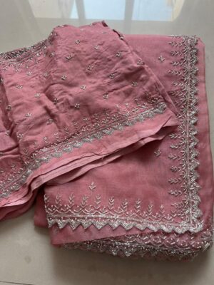 Pure Chinnon Sarees With Handwork (8)