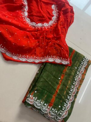 Pure Chinnon Sarees With Handwork (9)