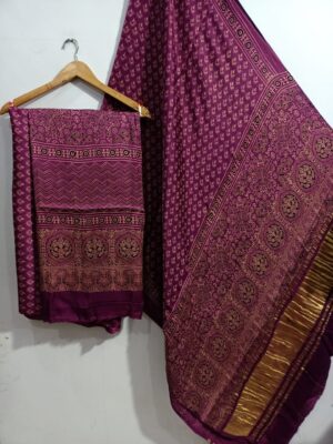 Pure Modal Silk Dresses With Ajrak (1)