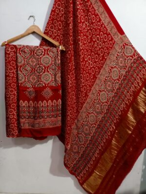 Pure Modal Silk Dresses With Ajrak (11)