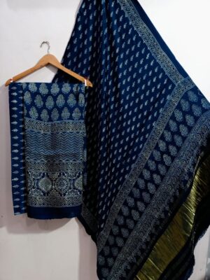 Pure Modal Silk Dresses With Ajrak (13)