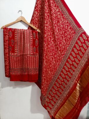 Pure Modal Silk Dresses With Ajrak (14)