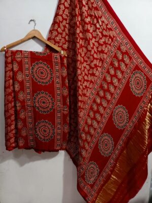 Pure Modal Silk Dresses With Ajrak (15)