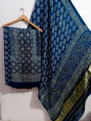 Pure Modal Silk Dresses With Ajrak (18)