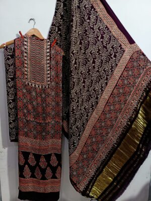 Pure Modal Silk Dresses With Ajrak (19)