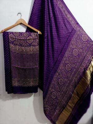 Pure Modal Silk Dresses With Ajrak (2)