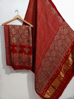 Pure Modal Silk Dresses With Ajrak (21)