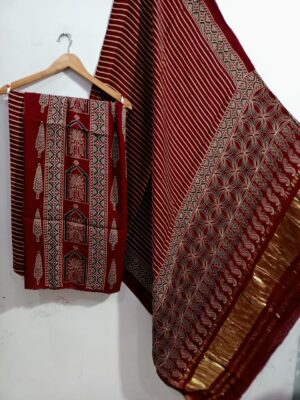 Pure Modal Silk Dresses With Ajrak (26)
