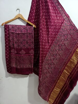 Pure Modal Silk Dresses With Ajrak (27)