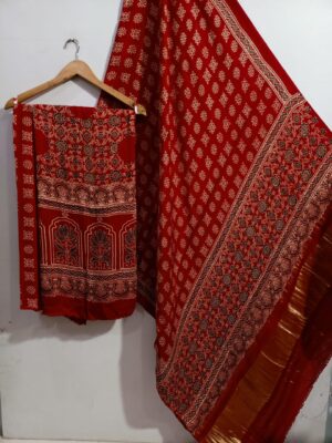 Pure Modal Silk Dresses With Ajrak (3)
