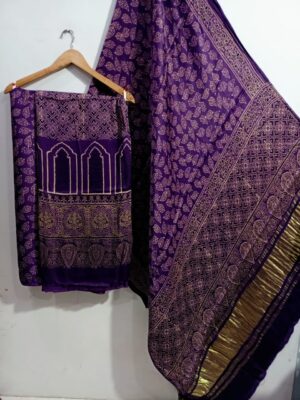 Pure Modal Silk Dresses With Ajrak (4)