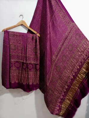 Pure Modal Silk Dresses With Ajrak (5)