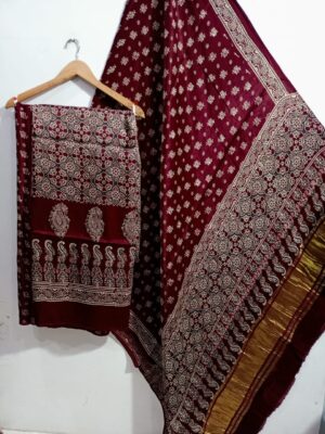 Pure Modal Silk Dresses With Ajrak (6)