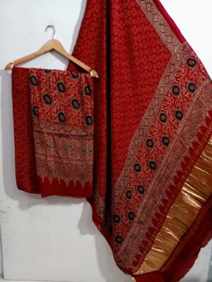 Pure Modal Silk Dresses With Ajrak (7)