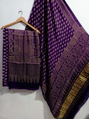 Pure Modal Silk Dresses With Ajrak (8)