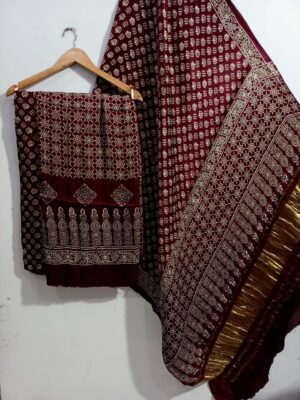 Pure Modal Silk Dresses With Ajrak (9)