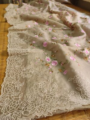 Pure Organza Silk With Pearl Work (17)