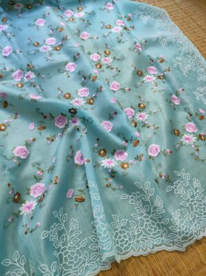 Pure Organza Silk With Pearl Work (25)