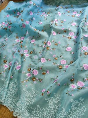Pure Organza Silk With Pearl Work (26)