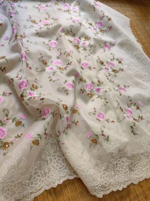 Pure Organza Silk With Pearl Work (27)