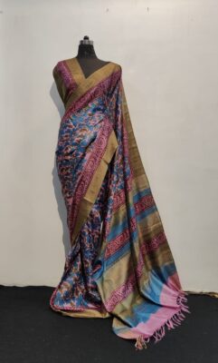 Pure Tussar Silk Sarees With Blouse (15)
